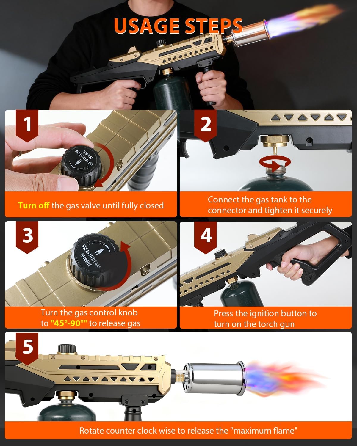 FlipFire™ Powerful Propane Torch Gun
